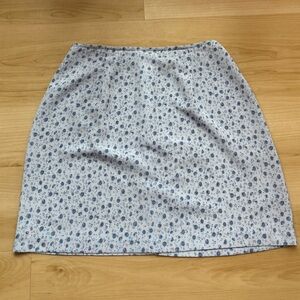 Vintage Garage Floral Print Blue Mini Skirt